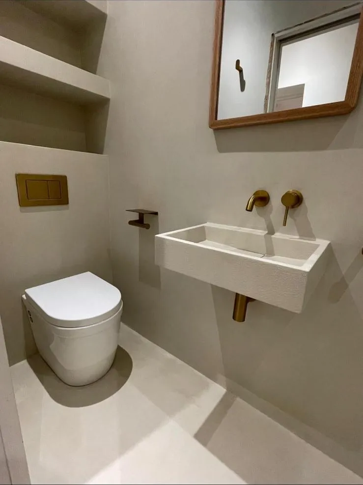 Cloakroom wc installation egham brass fittings by Trade Square