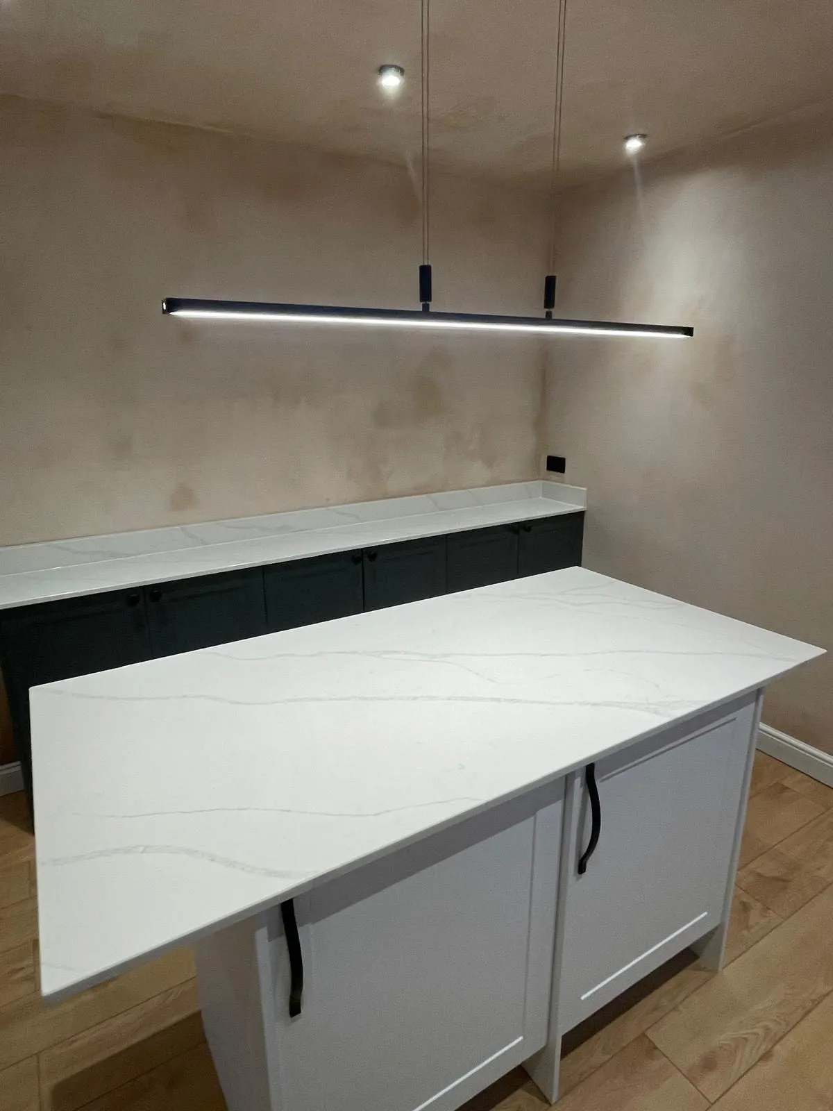 Renovations quartz kitchen island egham by Trade Square