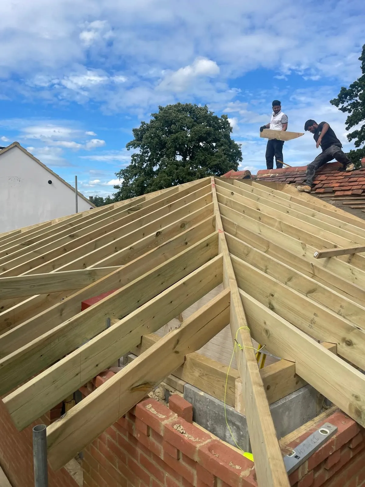 Roof timbers on a house extension in Windsor