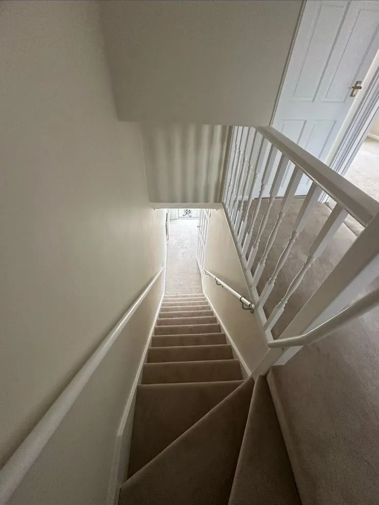 Renovated carpeted staircase and landing, Egham