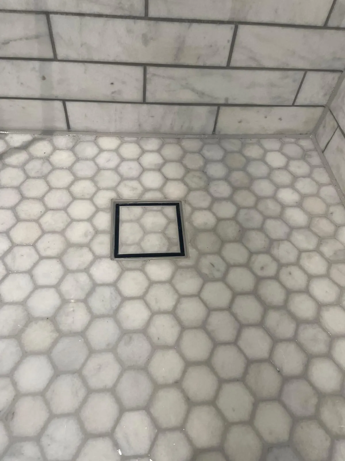 Bathroom tiling windsor hexagon mosaic shower floor by Trade Square