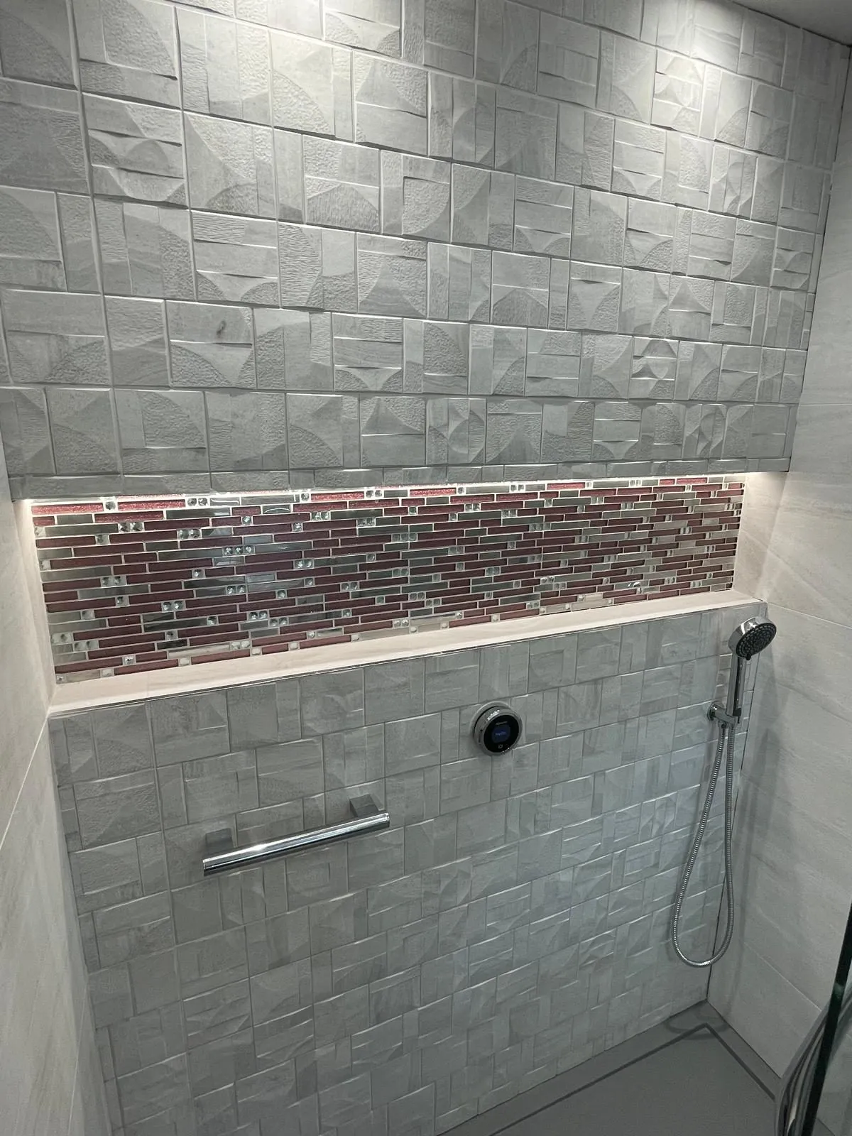 Bathroom tiling egham mosaic shower niche by Trade Square