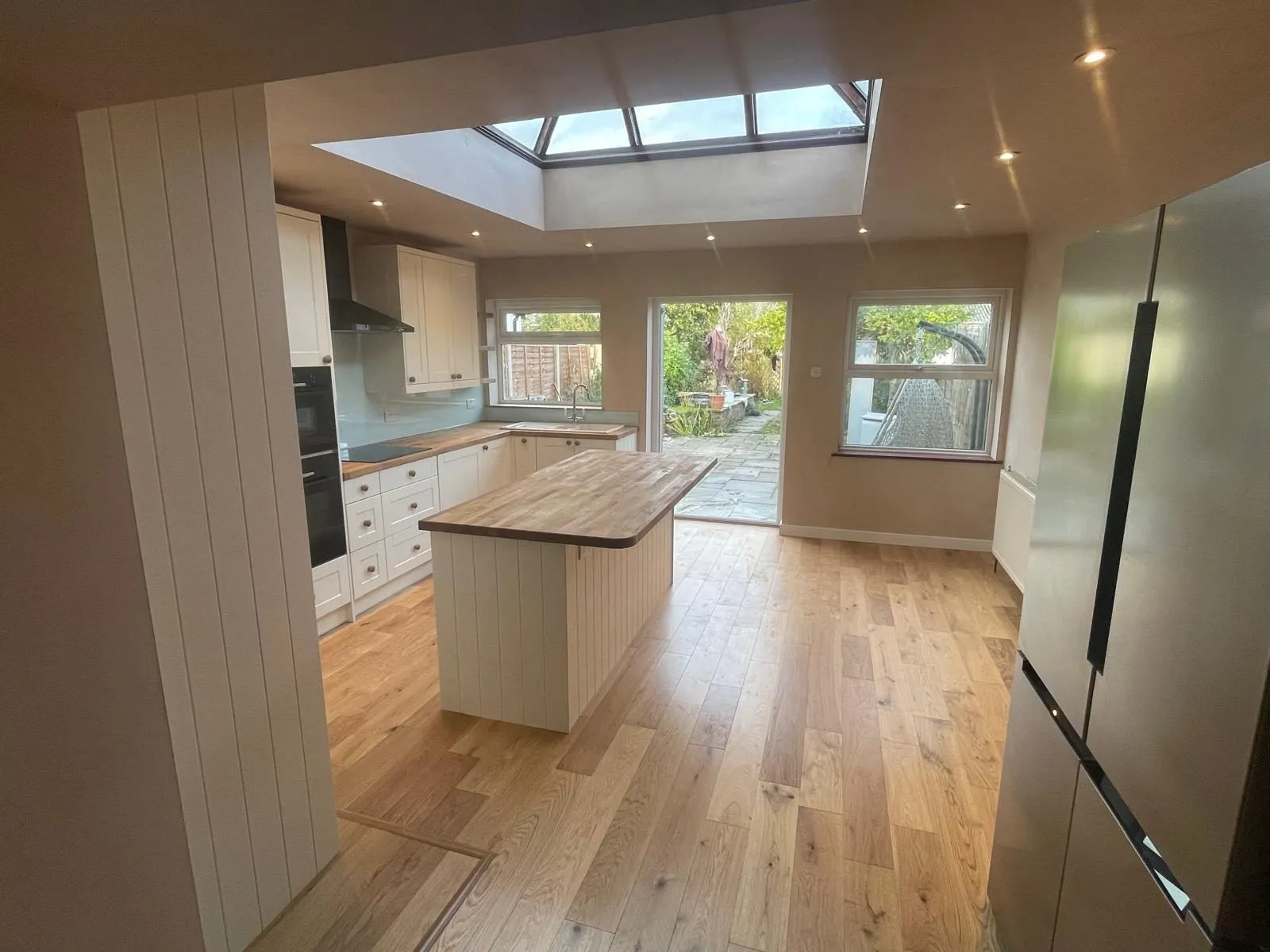 Kitchen diner renovation with garden view in Egham
